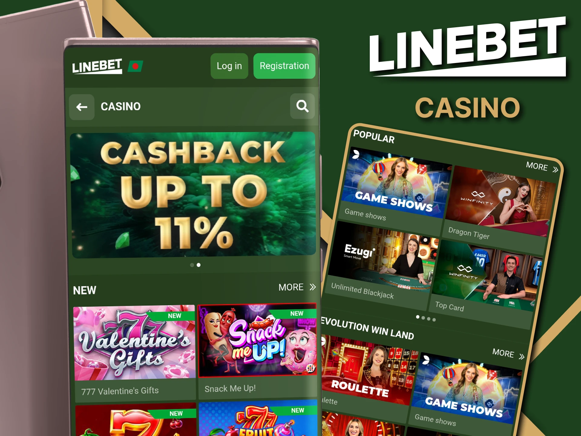 Go to the casino games section in the Linebet app.