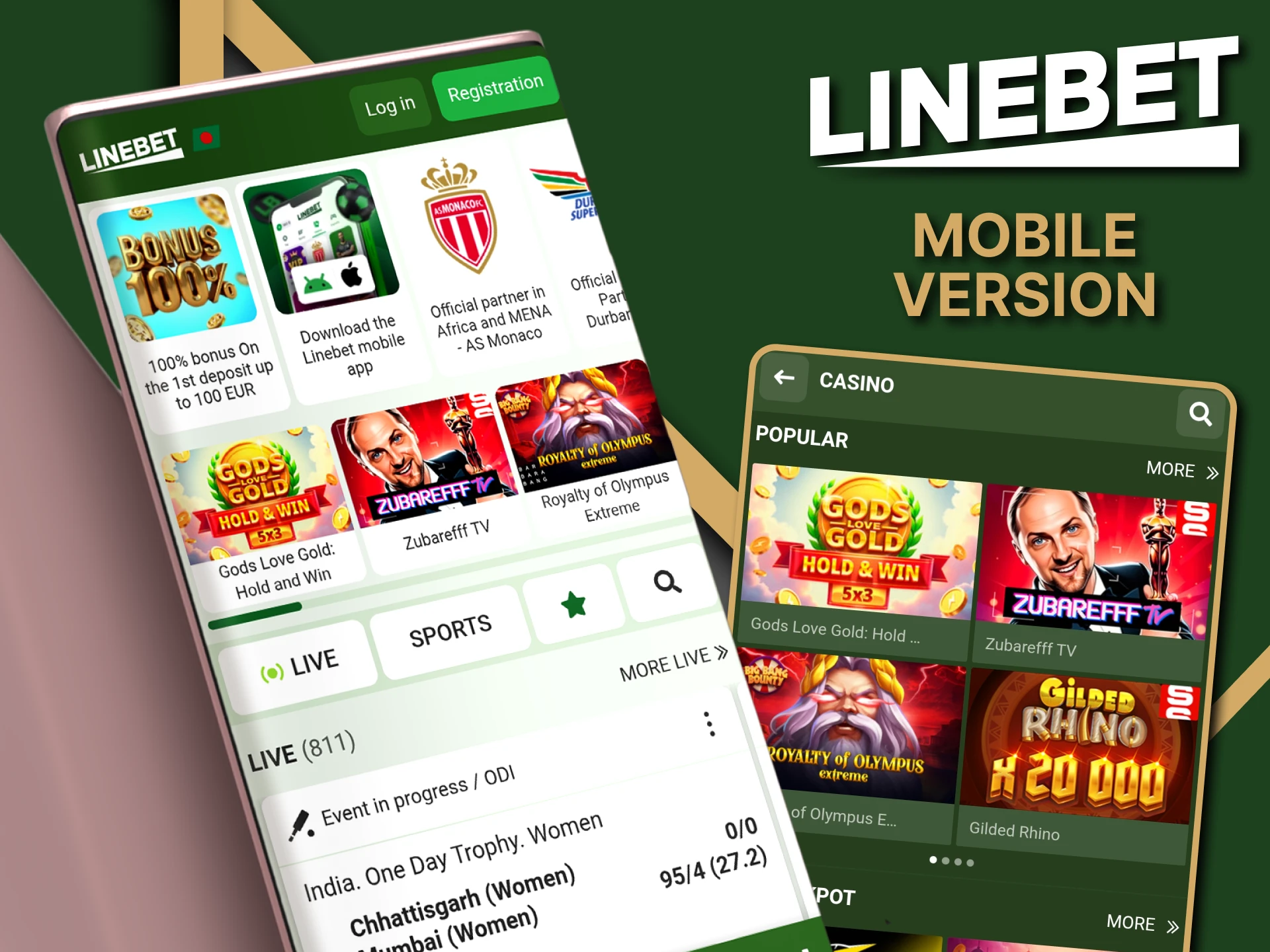 You can visit the Linebet website on your mobile device.