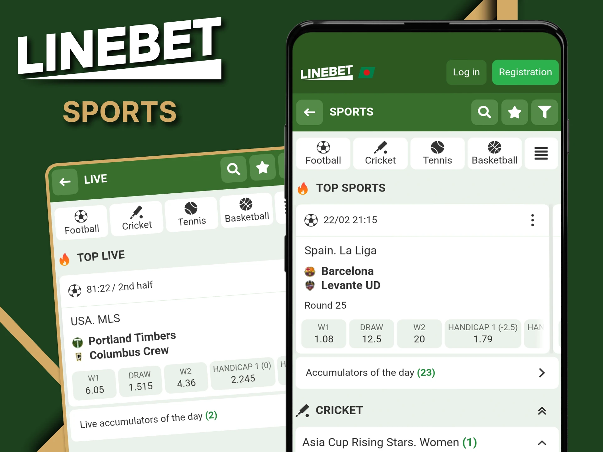 Place sports bets with the Linebet app.