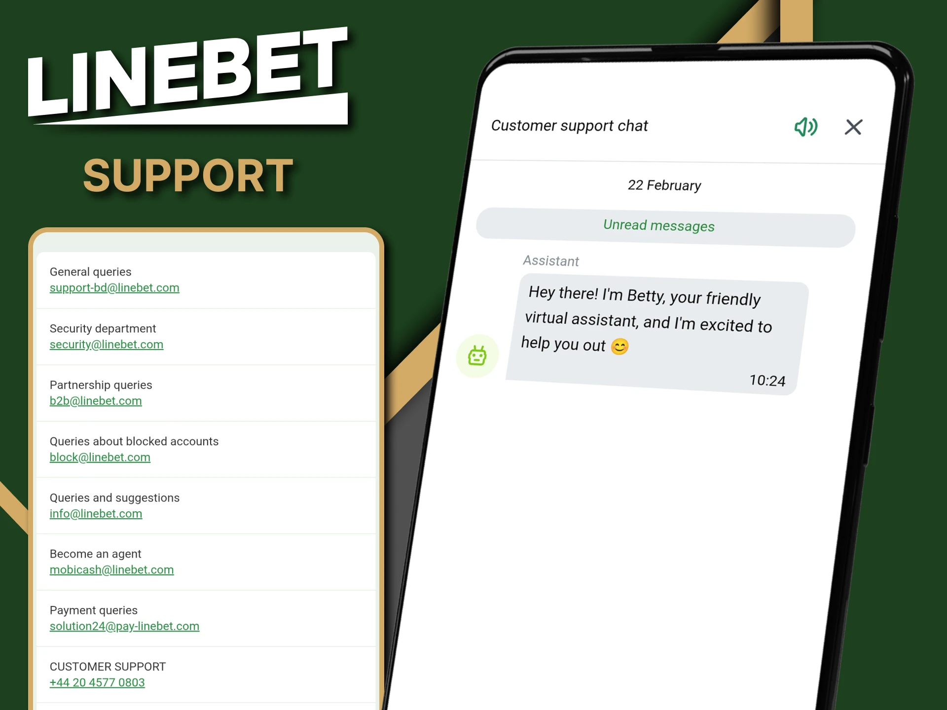 The Linebet app support service will answer all your questions.