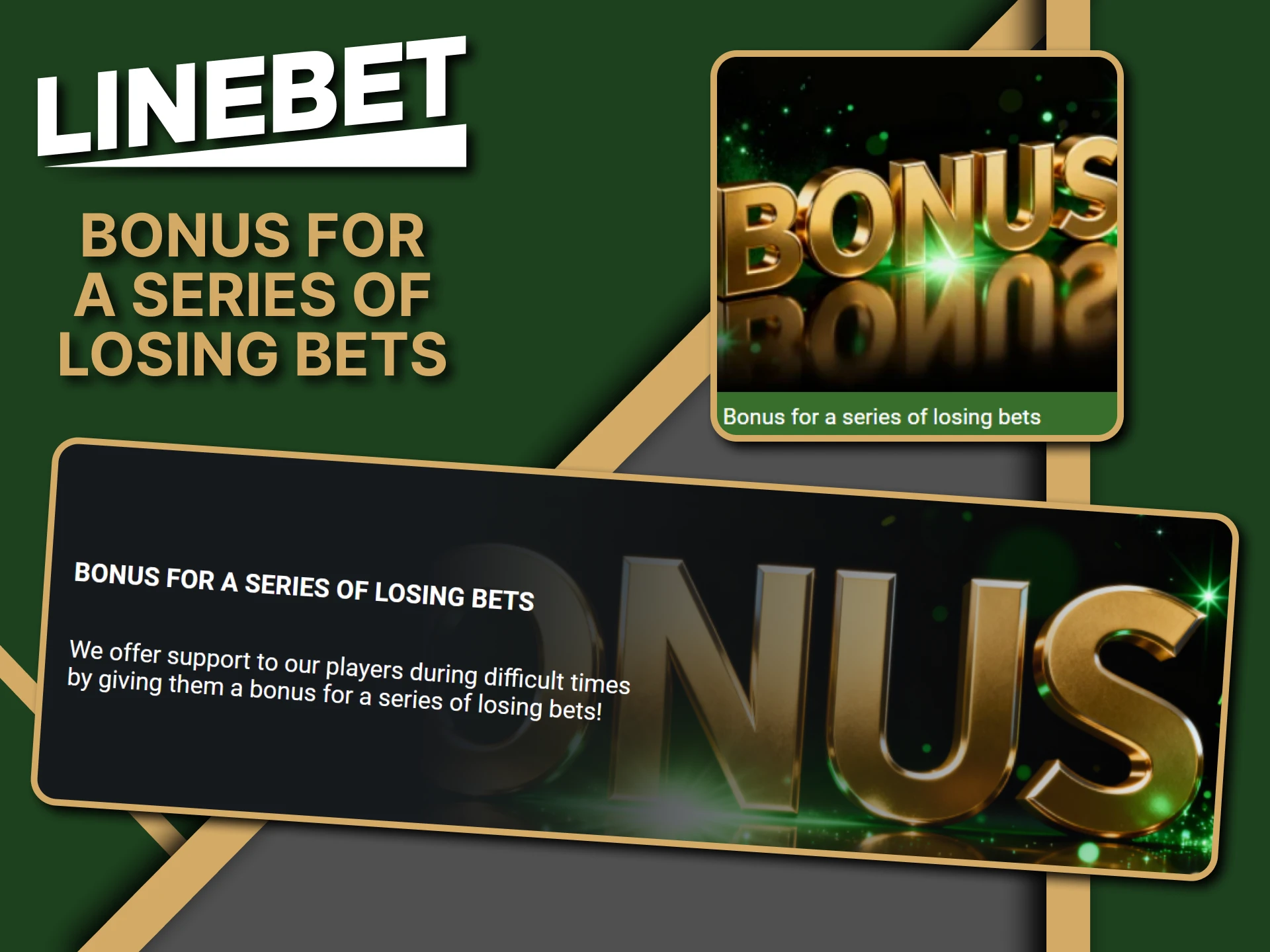 Linebet will support you with a bonus if you had unwinnable bets.