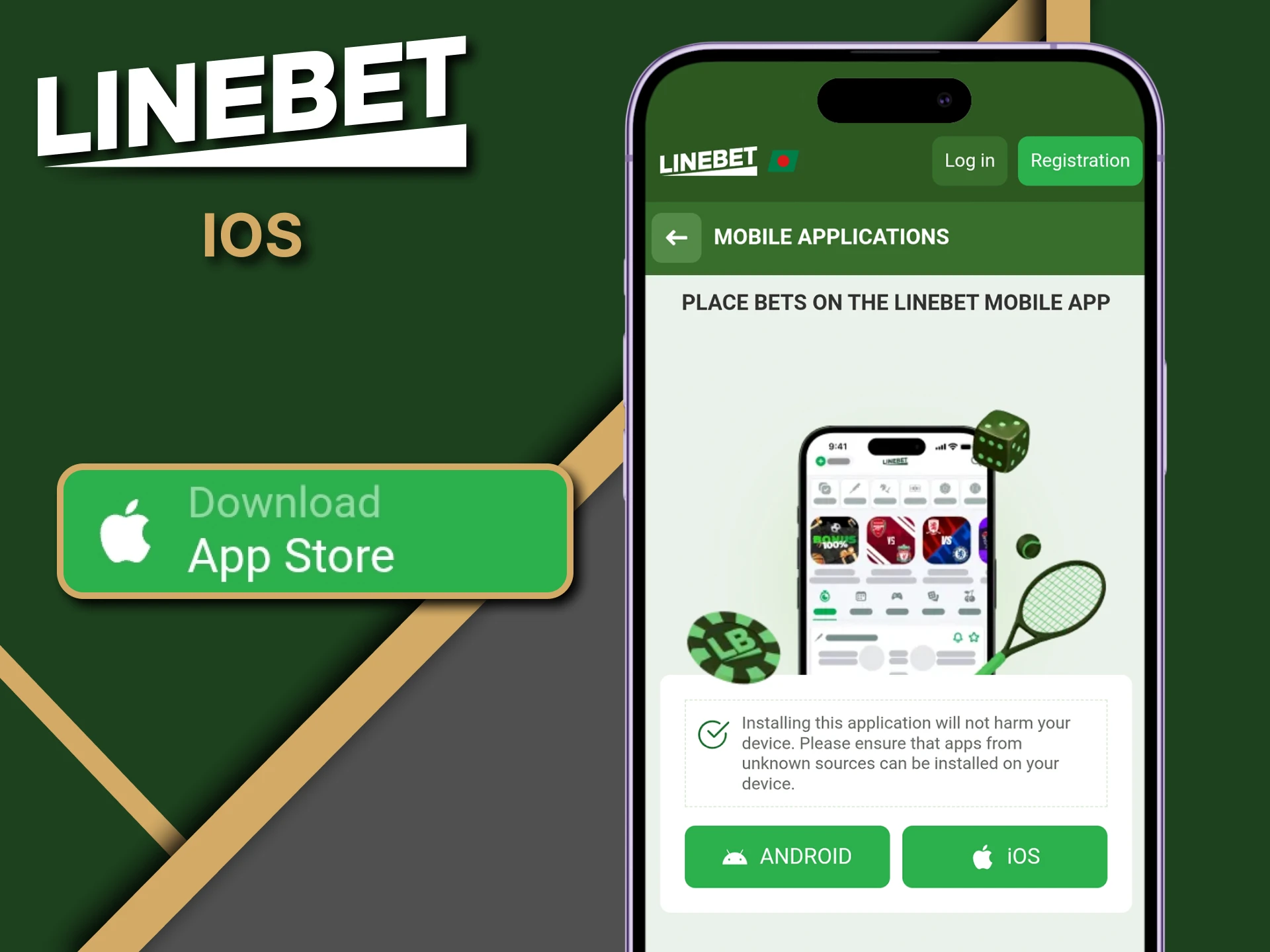 You can use the Linebet app on your iOS device.