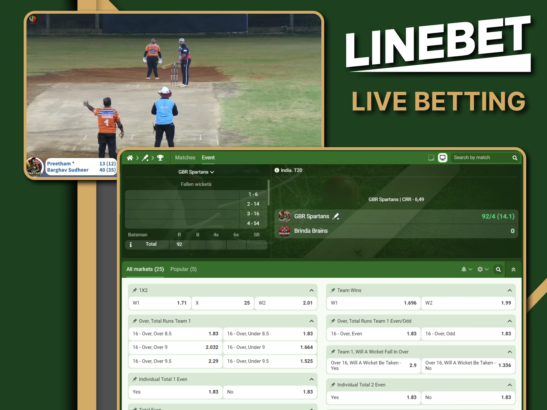 Enjoy betting on live events with Linebet.
