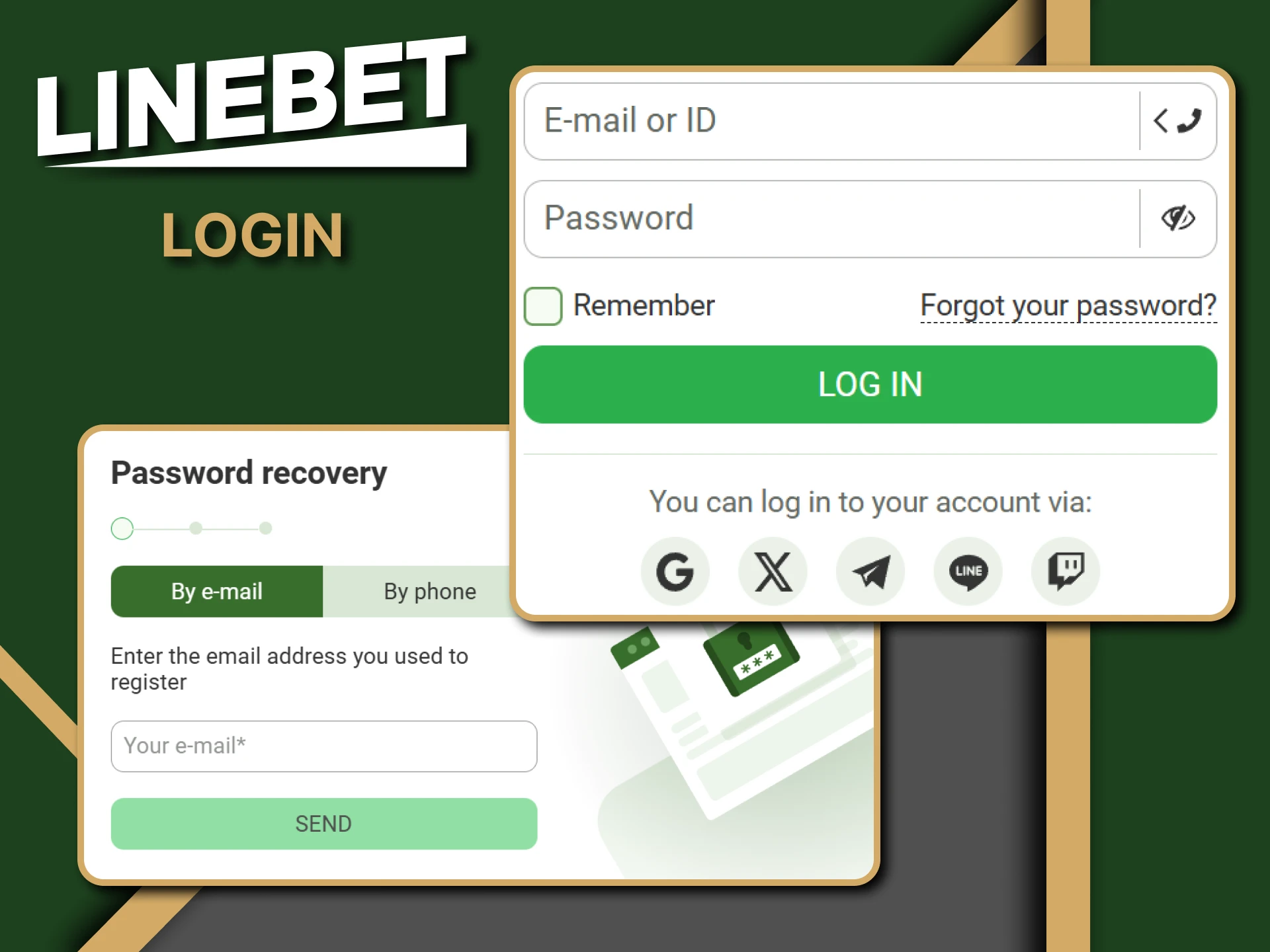 To use the Linebet website, you need to log in to your personal account.