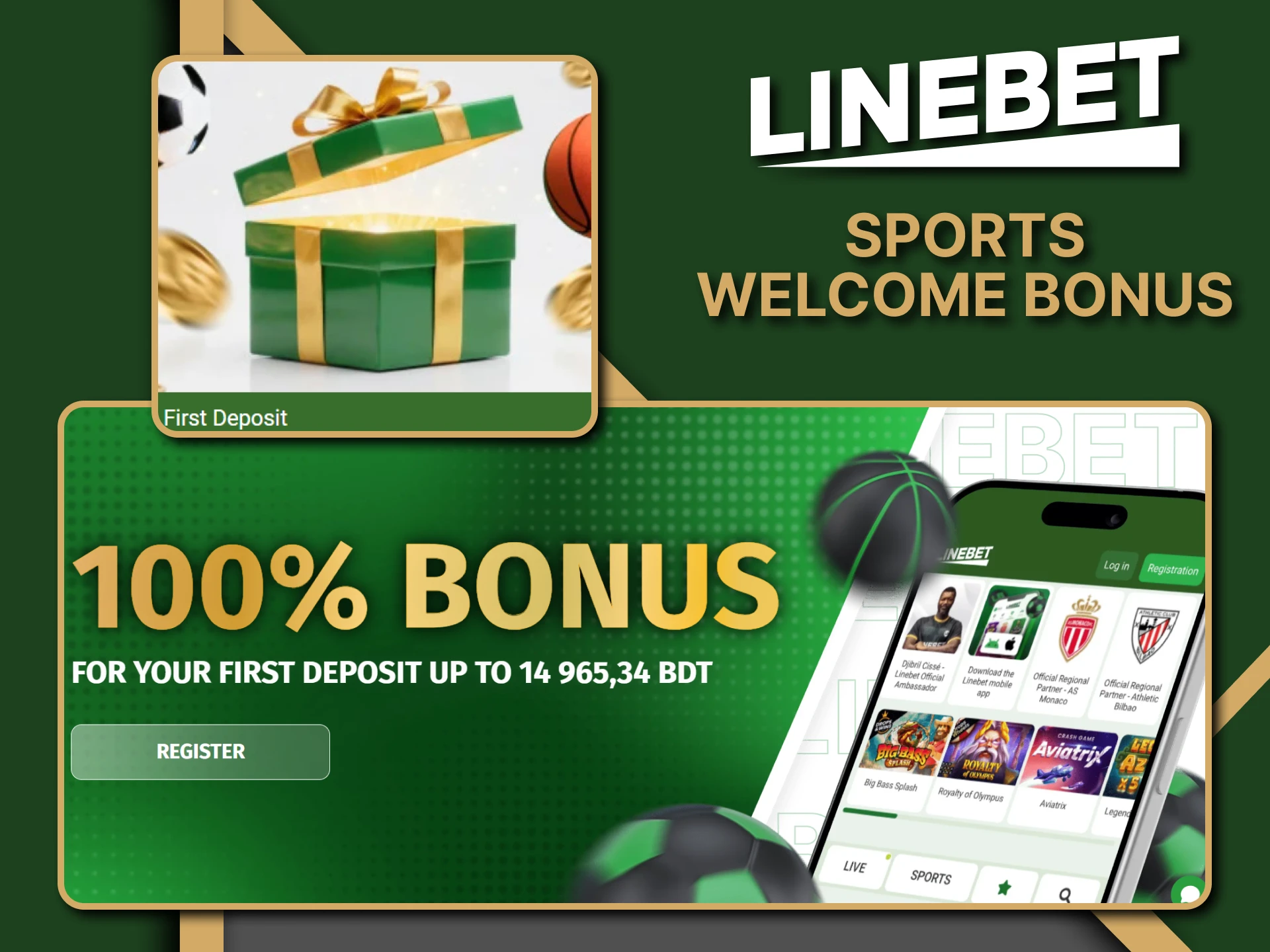 Get your welcome bonus for sports betting from Linebet.